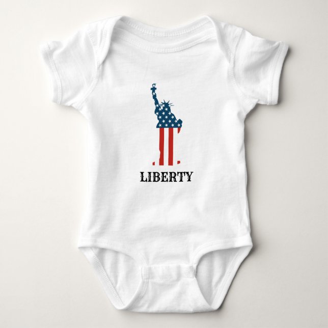 Body Para Bebé Estatua Patriótica Americana de Estrellas de Liber (Anverso)