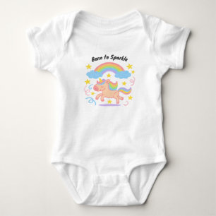 Body Para Bebé Estilo de Crayón Editable – Unicornio Sueño Brilla
