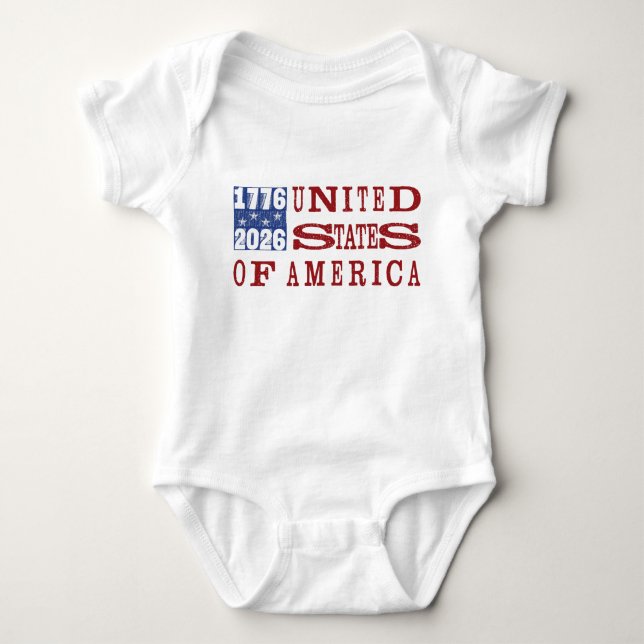 Body Para Bebé Estilo de imprenta USA 250 (Anverso)