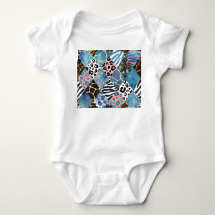 Body Para Bebé Estilo de mosaico, patrón de coloración de acuarel