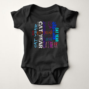 Body Para Bebé Estilo graffiti Repeating Cat Year 2023 Baby B