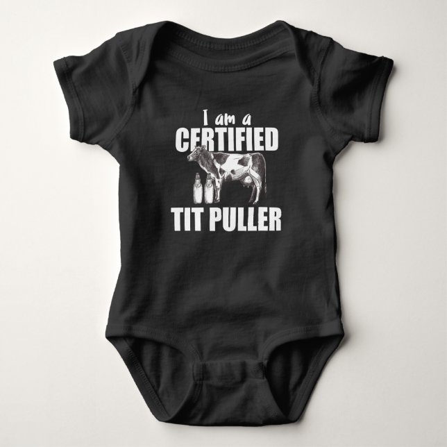 Body Para Bebé Estoy certificado Tit Puller - Leche de criadero (Anverso)