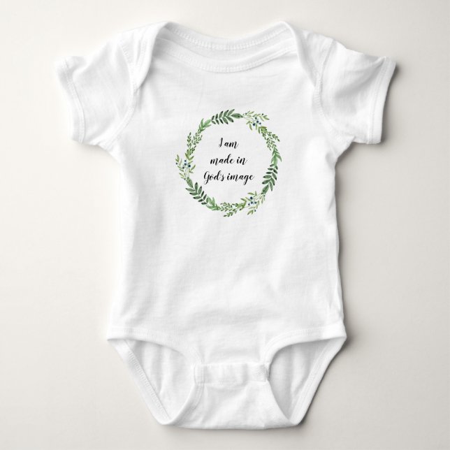 Body Para Bebé Estoy hecho a imagen de Dios, traje de bebé (Anverso)