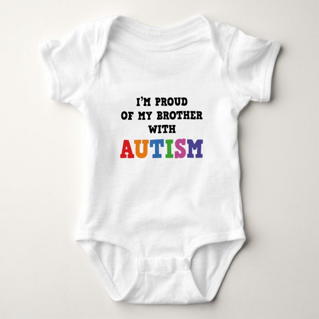 Body Para Bebé Estoy Orgulloso De Mi Hermano Con Autismo (Anverso)