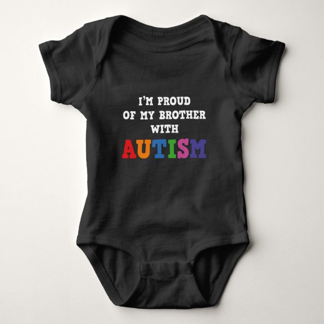 Body Para Bebé Estoy Orgulloso De Mi Hermano Con Autismo (Anverso)