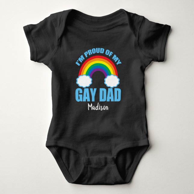 Body Para Bebé Estoy orgulloso del orgullo gay de mi hijo LGBT (Anverso)