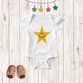 Body Para Bebé Estrella amarilla | Monograma Unisex Adorable Cuto