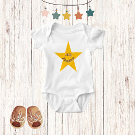 Body Para Bebé Estrella amarilla | Monograma Unisex Adorable Cuto