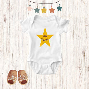 Body Para Bebé Estrella amarilla   Monograma Unisex Adorable Cuto