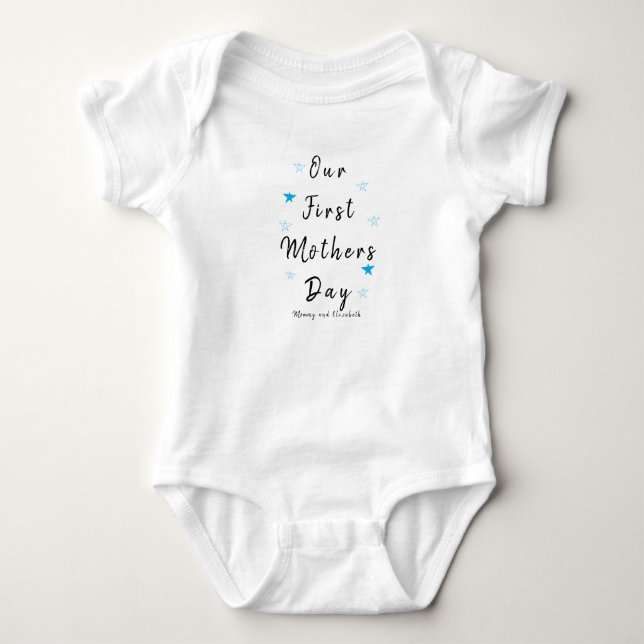 Body Para Bebé Estrella de Babysuit Blue personalizada | 1.ᵉʳ Día (Anverso)