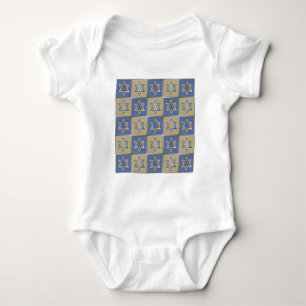 Body Para Bebé Estrella de David Judaica Metal Dorado Azul