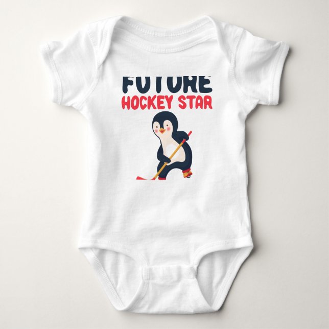 Body Para Bebé Estrella de hockey sobre hielo del futuro niño beb (Anverso)
