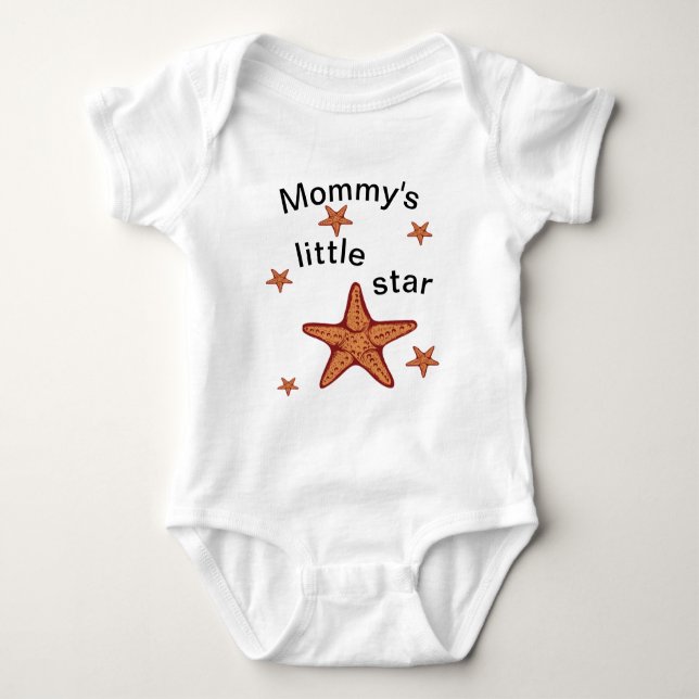 Body Para Bebé Estrella de mar linda (Anverso)