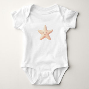 Body Para Bebé Estrella de mar rosa linda