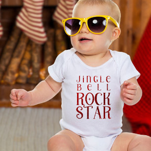Body Para Bebé Estrella de Rock de Campana de Cascabel, Navidad
