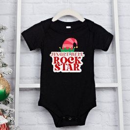 Body Para Bebé Estrella de rock de Jingle Bell, Navidad Negra 
