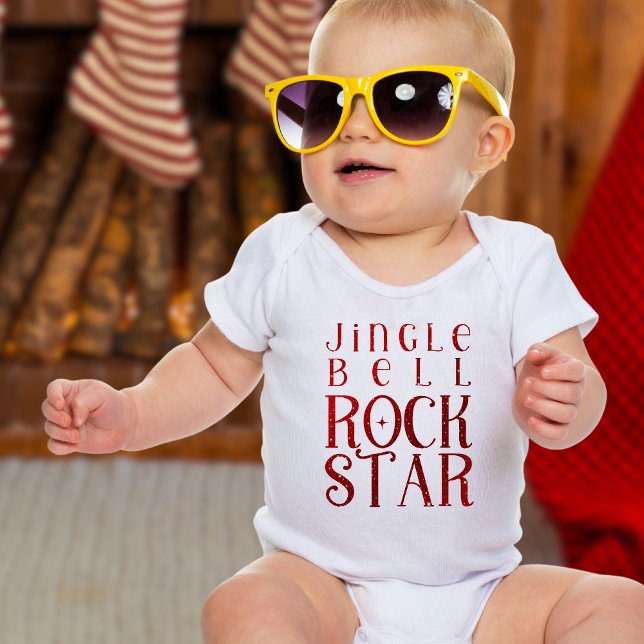 Body Para Bebé Estrella de rock Jingle Bell, Navidades (Subido por el creador)