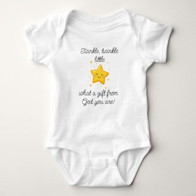Body Para Bebé Estrella de Twinkle Twinkle, Regalo de bebé religi (Anverso)