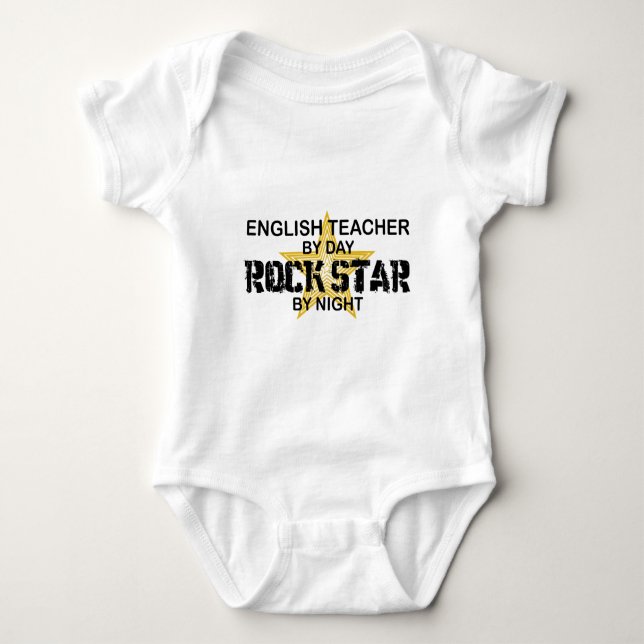 Body Para Bebé Estrella del rock del profesor de inglés (Anverso)