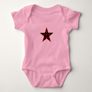 Body Para Bebé Estrella negra y roja de los besos