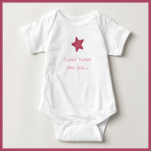 Body Para Bebé Estrella pequeña y suave negra y rosa