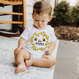 Body Para Bebé Estrellas Amarillas de Abeja Feliz Miel   Baby Bod