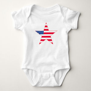 Body Para Bebé Estrellas de bandera de Estados Unidos