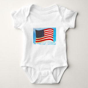 Body Para Bebé Estrellas Rayas Bandera Americana Honran la Libert