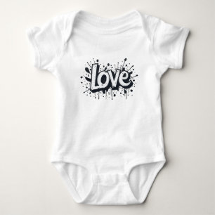 Body Para Bebé Etiqueta de amor monocroma