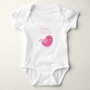 Body Para Bebé Etiqueta de pájaros rosados de niñas de papá
