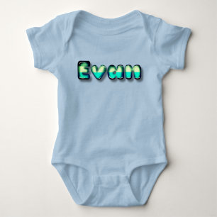 Body Para Bebé Evan baby boy nombre kawaii 3 d letras