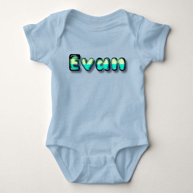Body Para Bebé Evan baby boy nombre kawaii 3 d letras (Anverso)