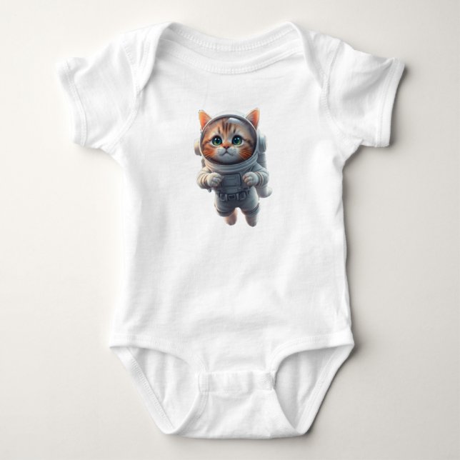 Body Para Bebé explorador espacial gato lindo (Anverso)