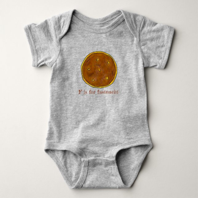 Body Para Bebé F es para Fasnacht Fastnacht Day Donut PA Dutch (Anverso)