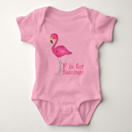 Body Para Bebé F es para Flamingo Pink Flamingoes Tropical Bird
