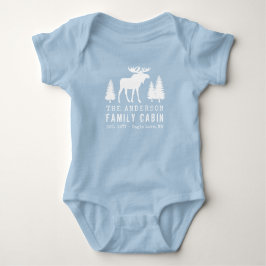 Body Para Bebé Familia Cabina Rustic Moose Pine Trees Silhouette