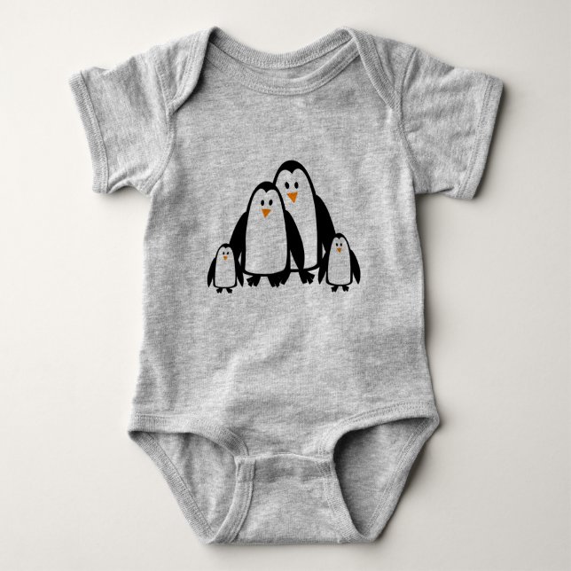 Body Para Bebé Familia Cute Personalizado Penguin (Anverso)