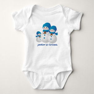 Body Para Bebé Familia Cute Snowman primera Navidad