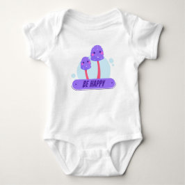 Body Para Bebé Familia de Hongos Felices Morado