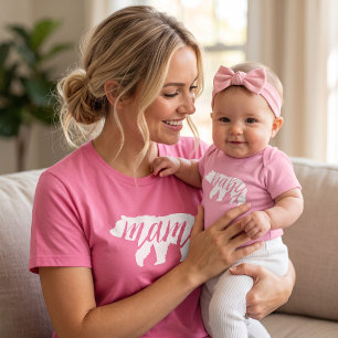 Body Para Bebé Familia de Osito Bebé Rosa