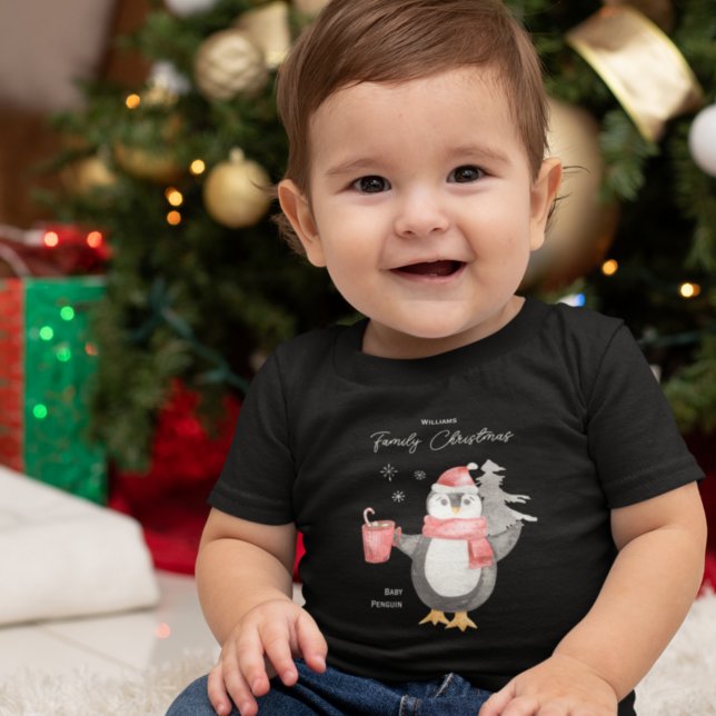 Body Para Bebé Familia de pingüinos lindos con ropa de Navidad a  (Subido por el creador)