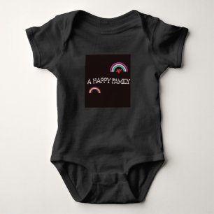 Body Para Bebé Familia feliz Baby Bodysuit Black