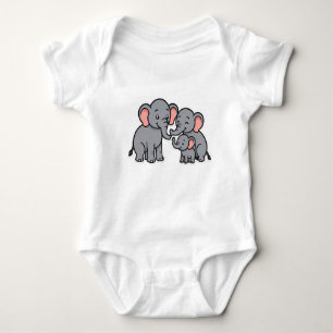 Body Para Bebé Familia feliz de elefantes Personalizados