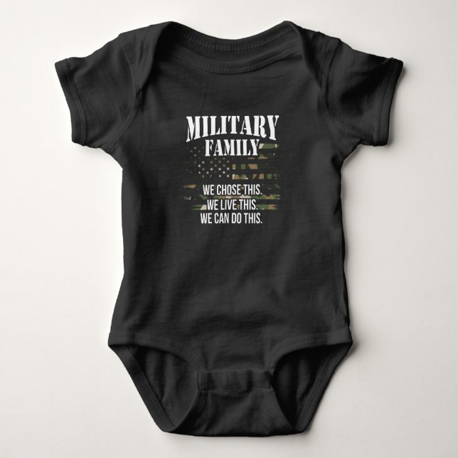 Body Para Bebé Familia militar Patriótica Apoyo familiar militar (Anverso)