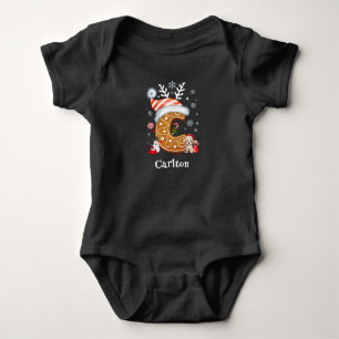 Body Para Bebé Familia Navidad Santa Pan de Jengibre Letra C Niño