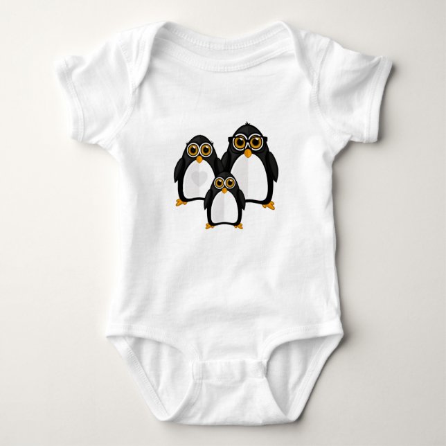 Body Para Bebé Familia Penguin (Anverso)