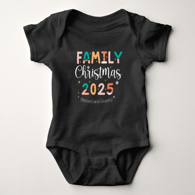 Body Para Bebé Family Christmas 2025 – Blessed & Grateful (Anverso)