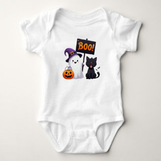 Body Para Bebé Famoso fantasma de Halloween y Personalizado gato 