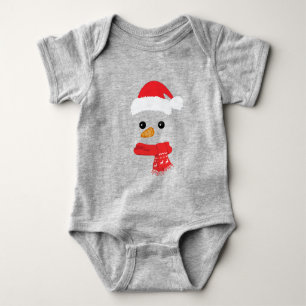 Body Para Bebé Famoso Snowman Face feliz Feliz Navidad