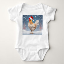 Fancy Navidad Rooster, fondo de nieve, vacaciones